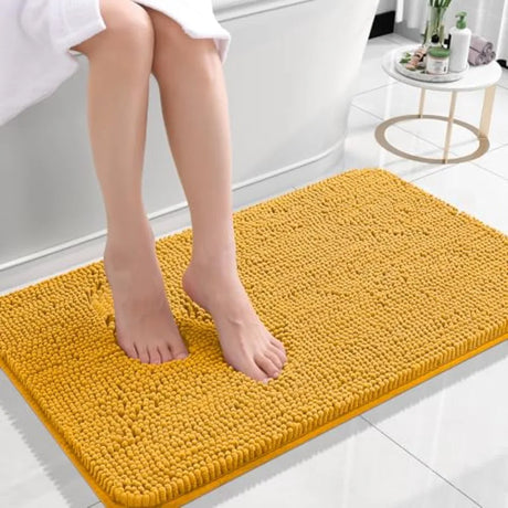 Bathroom Rugs 30x20, Extra Soft Absorbent Chenille Bath Rugs, Rubber Backing Quick Dry, Machine Washable Bath Mats for Bathroom