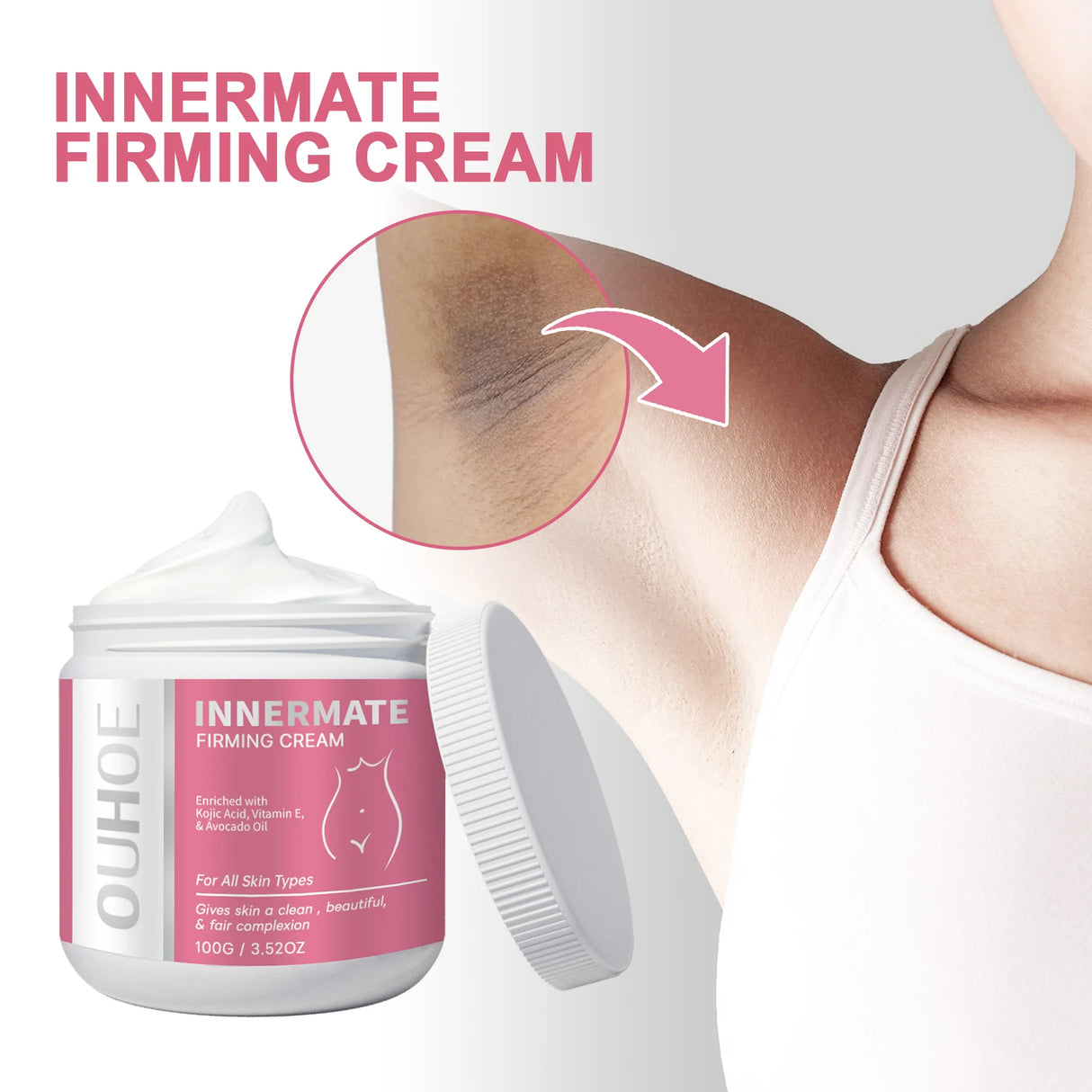 Body Whitening Cream Dark Spot Corrector for Underarms Knees Inner Thighs Brightening Moisturizing Intimate Area Lighten Lotion