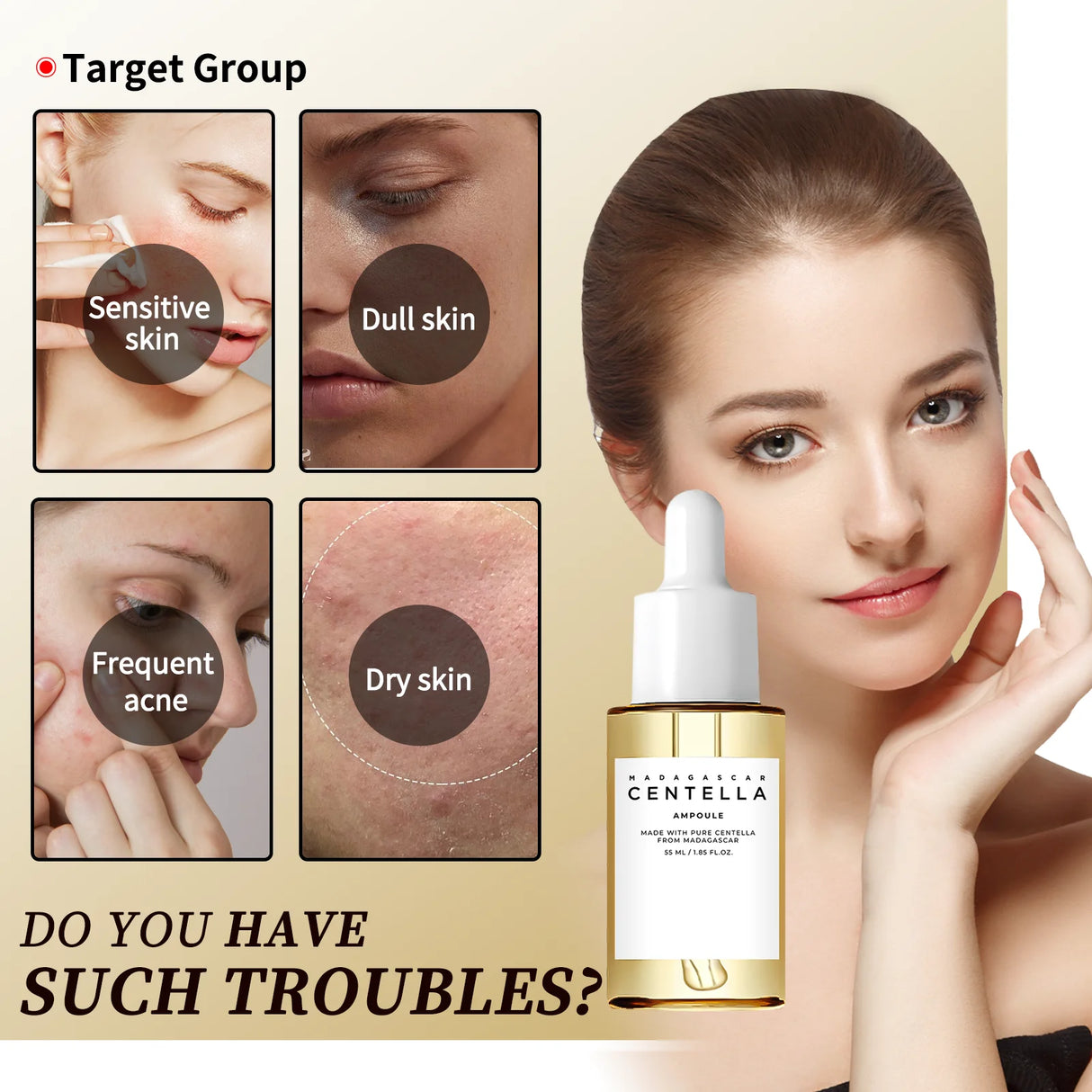 Centella Asiatica Soothing Serum 55ml - Madagascar Formula Calms Sensitive Skin, Supports Acne Care & Deeply Moisturizes.