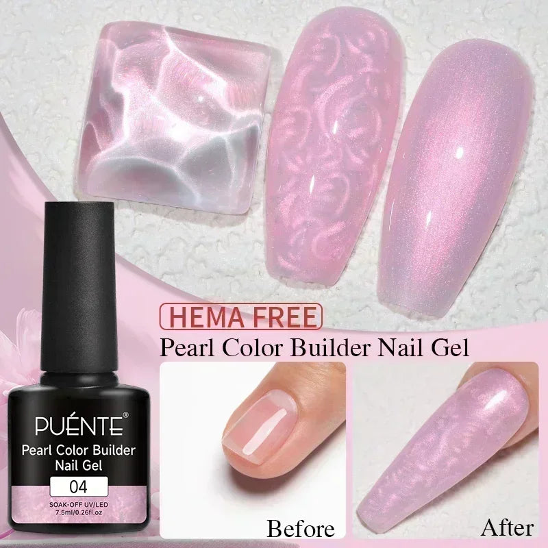 PUENTE 7.5ML Nude Shade Moonlight Cat Magnetic Gel Nail Polish Ultra-Bright Cat Eye Soak Off UV Semi-Permanent Varnish Manicure
