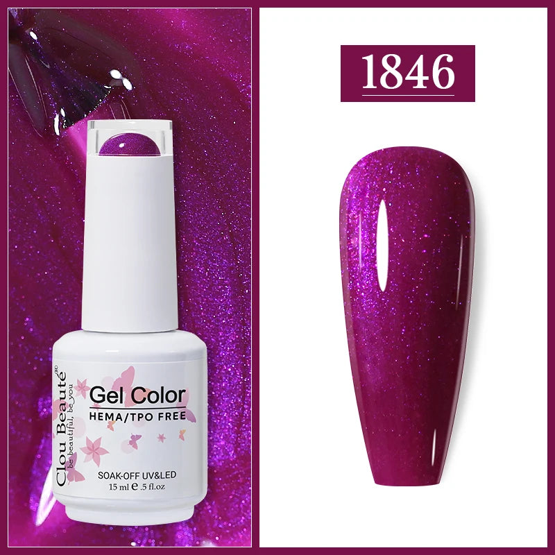 Clou Beaute Gel Nail Polish Neon Brown Royal Blue Red Green Pastal Nude Nail Art Varnishes Gel Lacquer HEMA/TPO FREE UV Gel Nail