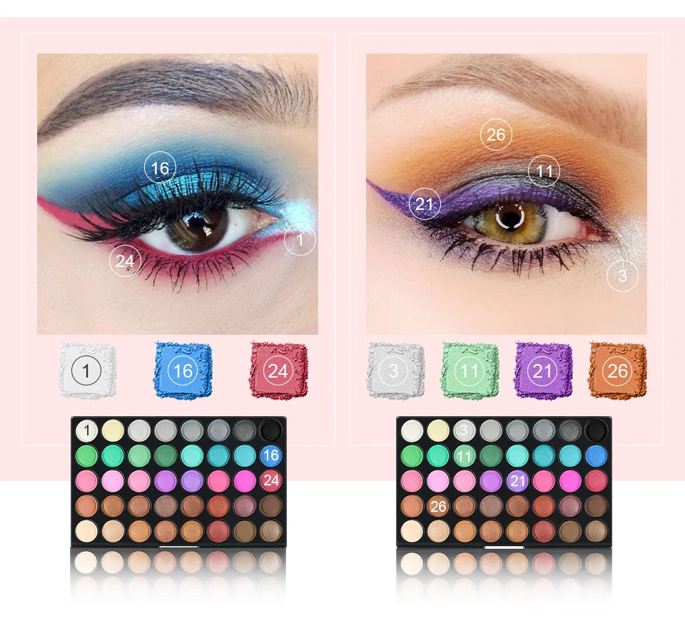 POPFEEL 120-Color 3-in-1 Eyeshadow Palette - Professional Multi-Color Eyeshadow Collection with Matte and Shimmer Shades.