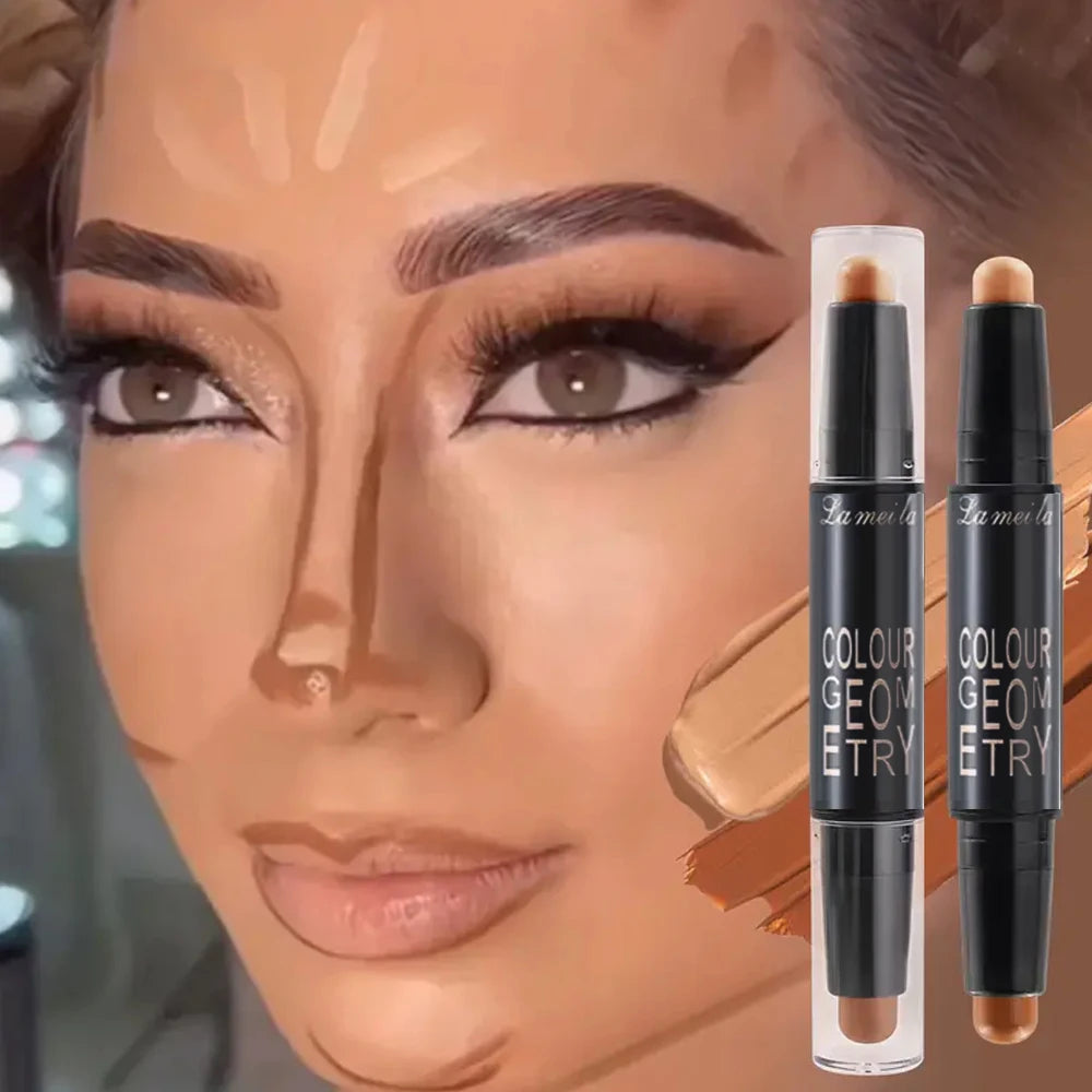 Dual-ended contour stick, facial foundation, concealer, long-lasting dark circles, correcting contour concealer, makeup