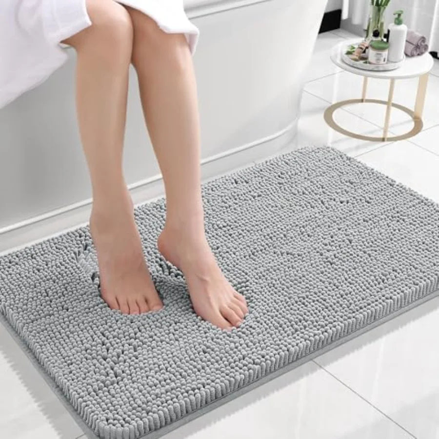 Bathroom Rugs 30x20, Extra Soft Absorbent Chenille Bath Rugs, Rubber Backing Quick Dry, Machine Washable Bath Mats for Bathroom