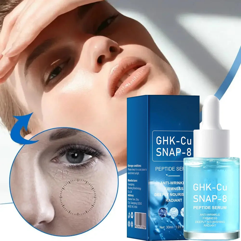 GHK-Cu SNAP-8 Peptide Face Serum Blue Copper Moisturizing Essential Oil Cleansing Moisturizing Deep Hydration Skin Care Refresh