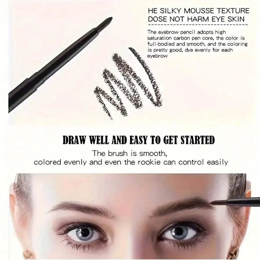 5Pcs Black Eyeliner Pencil Set - Waterproof, Long-Wearing, Easy Twist-up Application for Perfect Eye Makeup