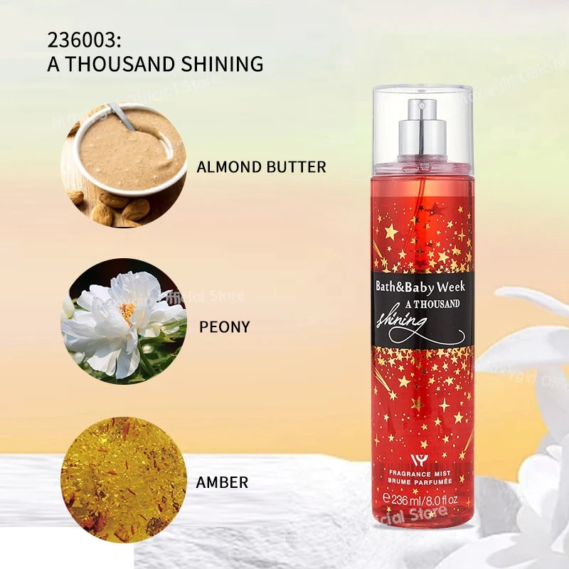 Women's Long Lasting Light Fragrance Victoria Fragrance Body Spray With Various Flavors Skin Care 236ml