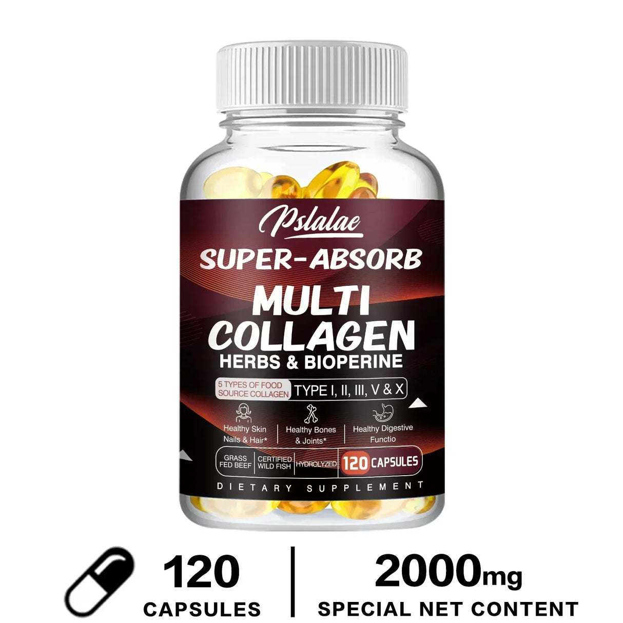 Multi Collagen Capsules - for Skin, Hair, Nails & Bone Health, Supports Joint, Digestive and Immune System Health