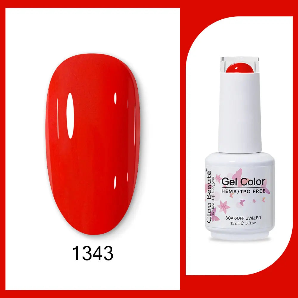 Clou Beaute Gel Color Hema TPO Free 15ml Gel Nail Varnish Soak Off UV Gel Polish Nail Art Manicure Lacquer Nail Art Jelly Gel