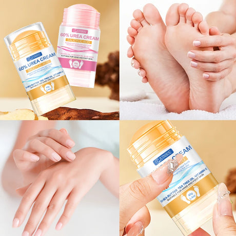 JUINHOU 40g2pcs 60% Urea Portable Foot Cream Stick Salicylic Acid Exfoliating Moisturizer Cracked Heel Repair Dry Skin Foot Care