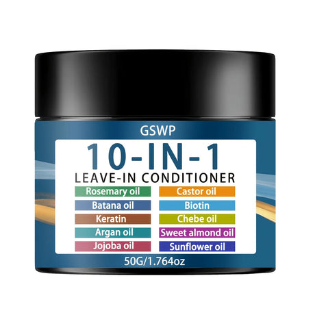 GSWP 10 In1 Leave-in Conditioner with Rosemary Oil&Keratin, Moroccan Nut Oil, Biotin Etc. Hydrates&Moisturizes. 50g/100g