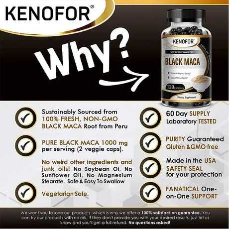 Best Maca for Men and Women Relieves Fatigue Anxiety, Increases Vitality, Improves Stamina and Immunity