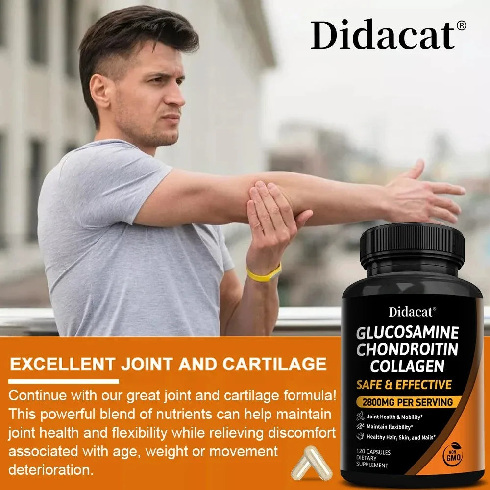 Chondroitin Glucosamine Collagen Capsules for Knee, Joint Health, Bone Quickly Nutrition Supplement