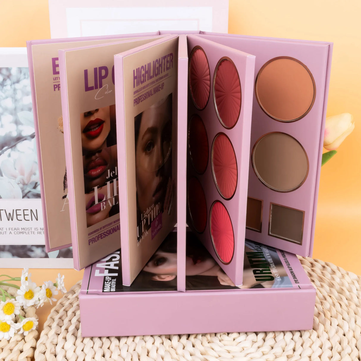 Eye Shadow Palette Five-page Flipbook Matte Pearlescent Lasting Non-smudge Multi-function Blush Contouring Highlighter Makeup