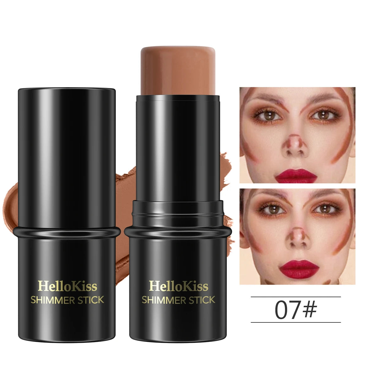 Face Brown Bronzer Contour Stick Face Foundation Makeup Pen Lasting Smooth Contour Shadow Blusher Highlight Concealer Cosmetics