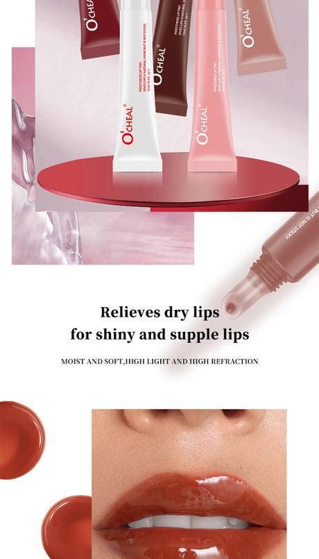 Lip Balm Moisturizing Mirror Lip Gloss Lip Vanilla Mint Iced Coffee Cake Smell Lipstick Transparent Lip Oil Makeup