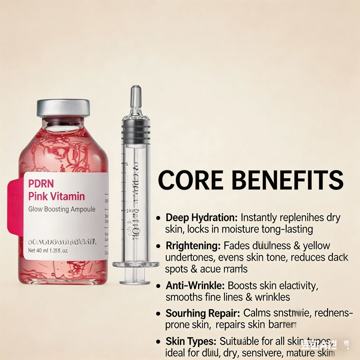 Deep Collagen Essence - Peptide Intensive Activation, Pink PDRN Stem Cell Ampoule, Brightening, Moisturizing, Skincare
