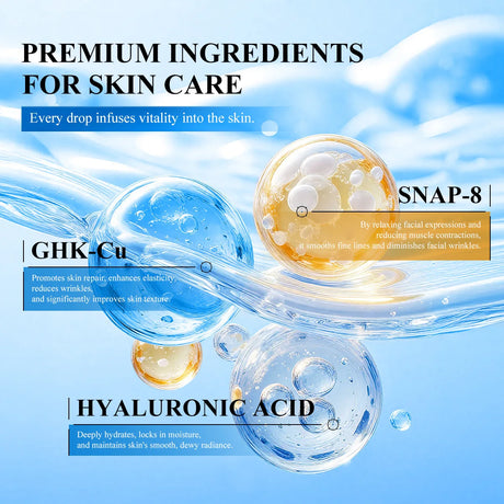 GHK-Cu Copper Peptides Facial Serum with SNAP-8 for Fine Lines, Wrinkles, Firming, Deep Hydration & Collagen,All Skin Types