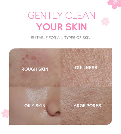 Japanese Cherry Blossom or Vitamin C Facial Cleanser Skin Cleansing Moisturizing Blackhead Remove Skincare Face Wash Foam Face