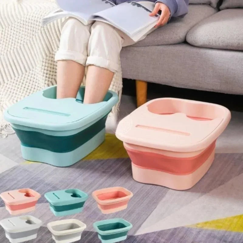 Foldable Foot Bath Massage Bucket Soaking Bucket Folding Foot Bath Tub Foot Soaking Tub Massage Foot Basin Thickened Portable