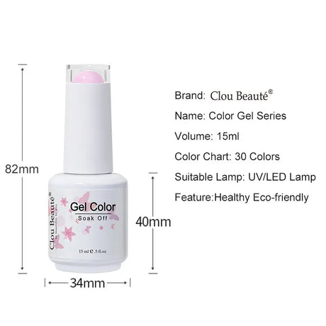Clou Beaute 15ml HEMA TPO FREE Gel Nail Polish Bright Dark Army Green Gel Lacquer Semi Permanent Art Organic Nail Gel Varnish