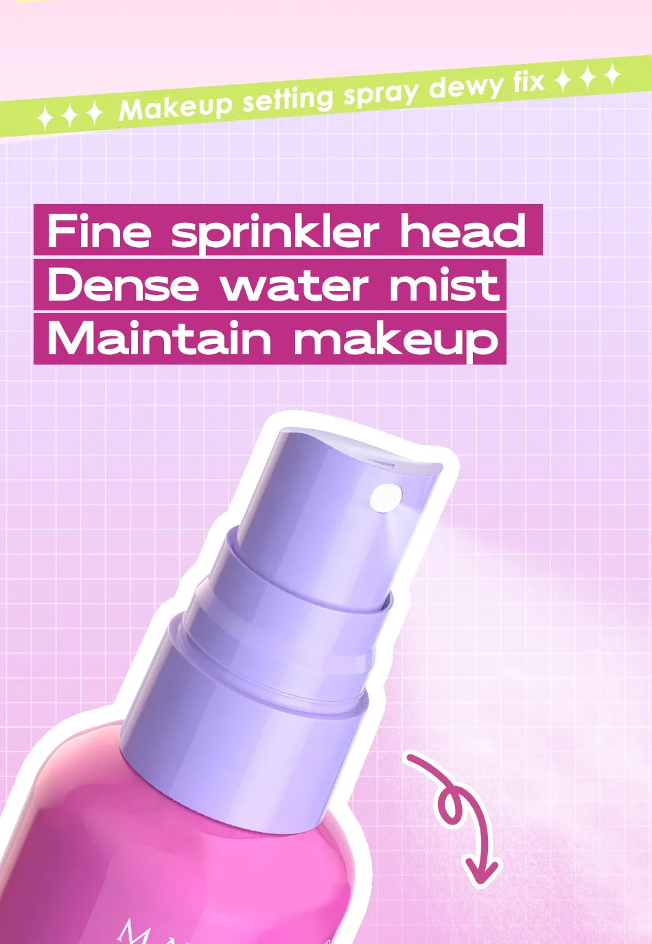 MAYCHEER Setting Spray Soft-focus Mist Matte Waterlight Oil Control Non-Smudging Non-Tight Waterproof 24H Long-lasting Cosmetics
