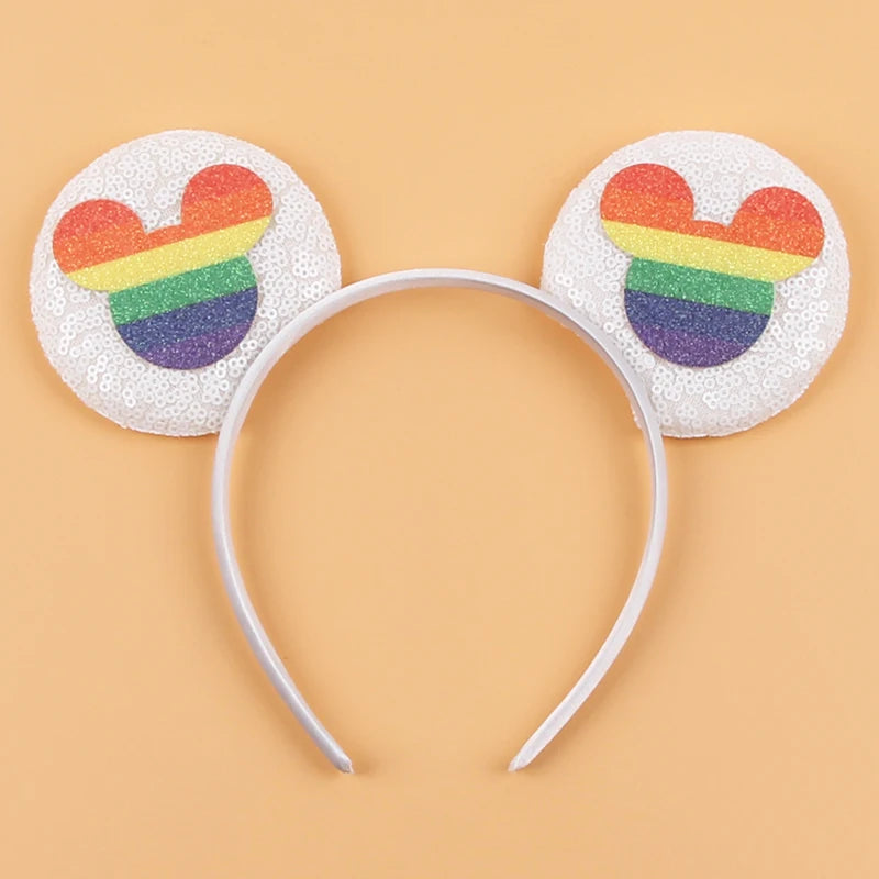 Newest Festival Party Cosplay Mouse Ears Headband 3.3" Ears Glitter Hairband Without Bow For Boys DIY Cartoon Hair Accessories