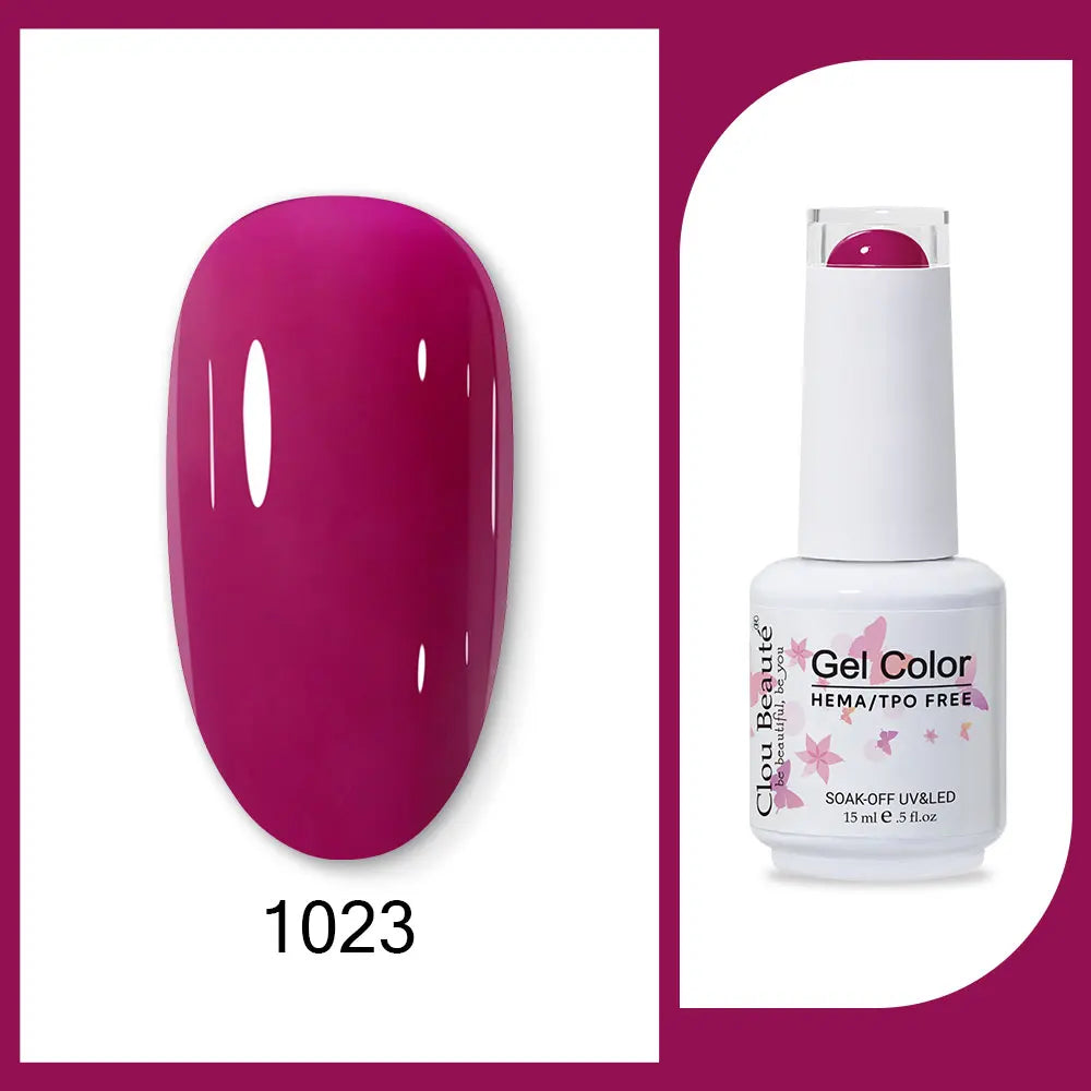 Clou Beaute Gel Color Hema TPO Free 15ml Gel Nail Varnish Soak Off UV Gel Polish Nail Art Manicure Lacquer Nail Art Jelly Gel