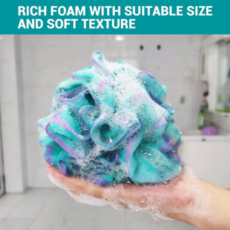 4-Pack Large 75g Loofah Bath Sponges Soft Shower Bags Men And Women's Loofah for Body Cleaning Exfoliating Brush
