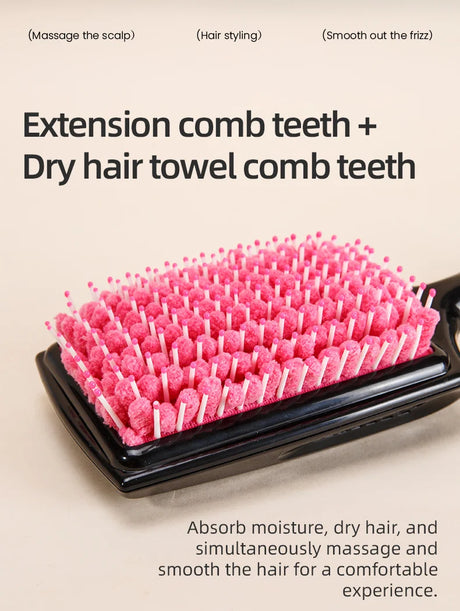 Professional Hair Dryer Brush Microfiber Bristles Quick Drying Comb Anti-Scald Hair Care Styling Tool for Women Home Use