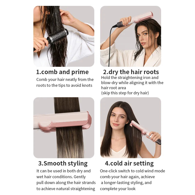 Hair straightener HT01 hair dryer Huaqiangbei straight board clamp straight hair negative ion does not damage hair dry and wet