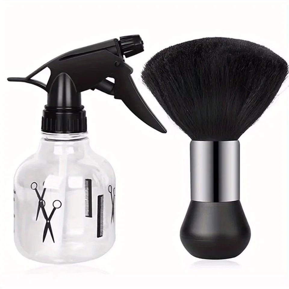 WANMEI Barber Hairdresser Water Sprayer Set Barbershop Hairdressing Neck Duster Cleaning Brush Professional Hair Styling Tool
