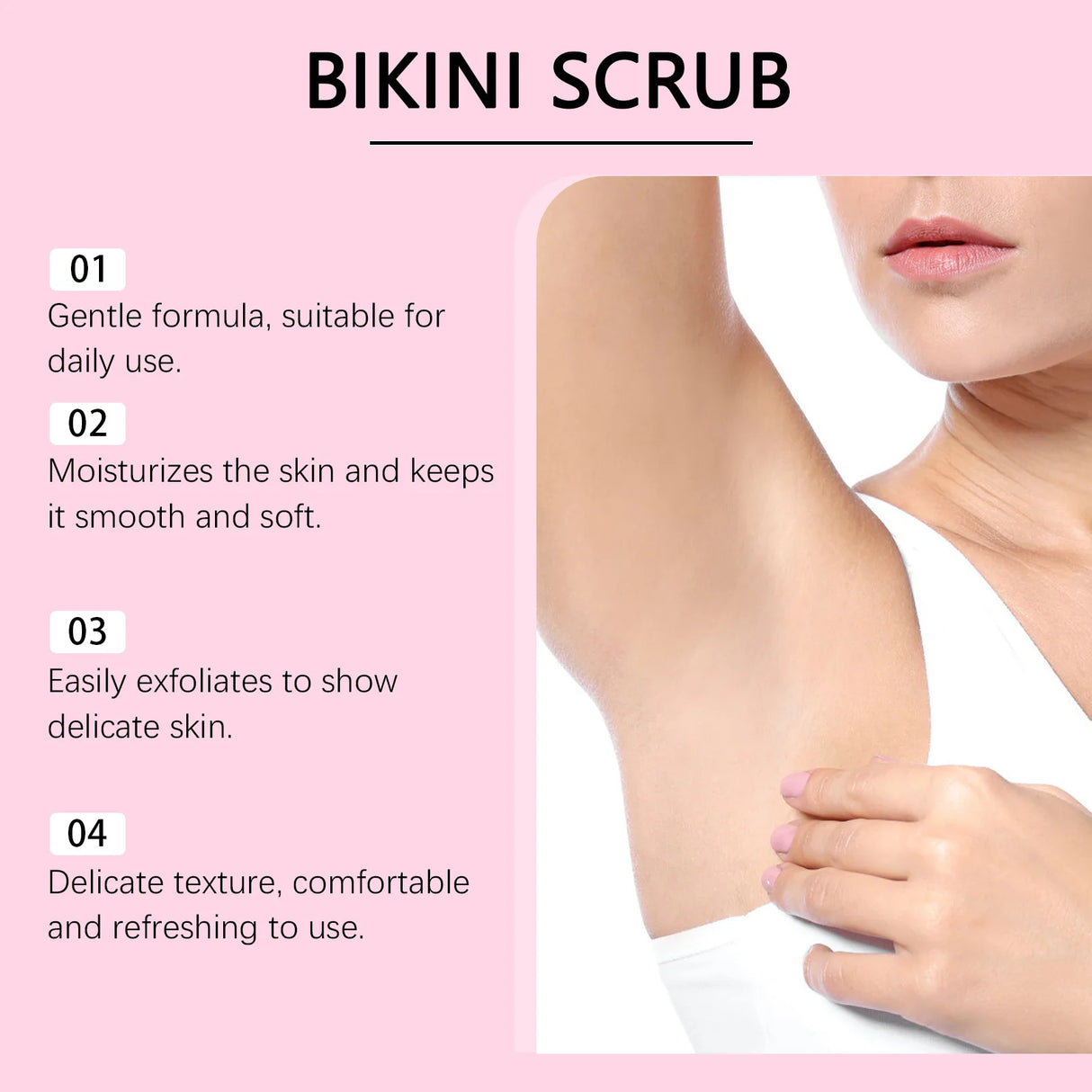 Bikini Area Exfoliator with 10% AHA+BHA & Turmeric For Bikini Underarm Area,Skin Moisturizing, Smoothing Exfoliating Body Scrub