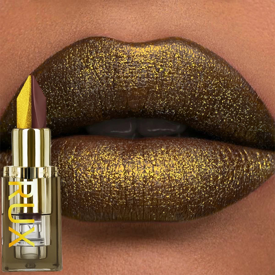 Two tone Color Metallic Lipstick Glitter Shimmer Lip Liner Pen Matte Velvet Finish High Pigment Smooth Lip Tint Korean Makeup