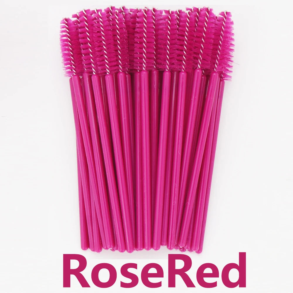 ANNAFRIS 50Pcs Disposable Eyelash Brush Soft Head Crystal Eyebrow Brush Lash Extension Brush Mascara Wand Makeup Tool