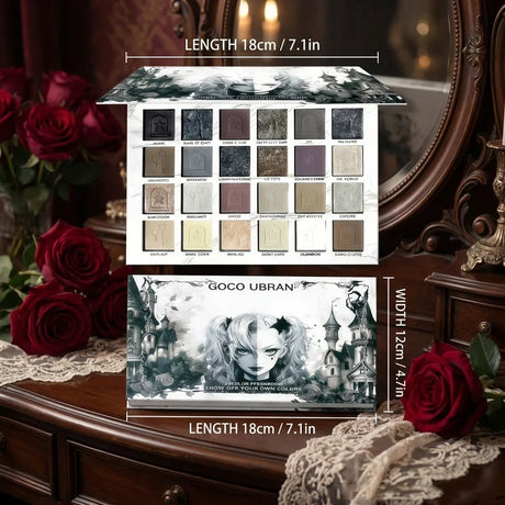 24-Color Halloween Eyeshadow & Makeup Brushes & Mascara Eye Makeup Set, Earth-Tone Smoky Matte and Shimmer for a Natural Look