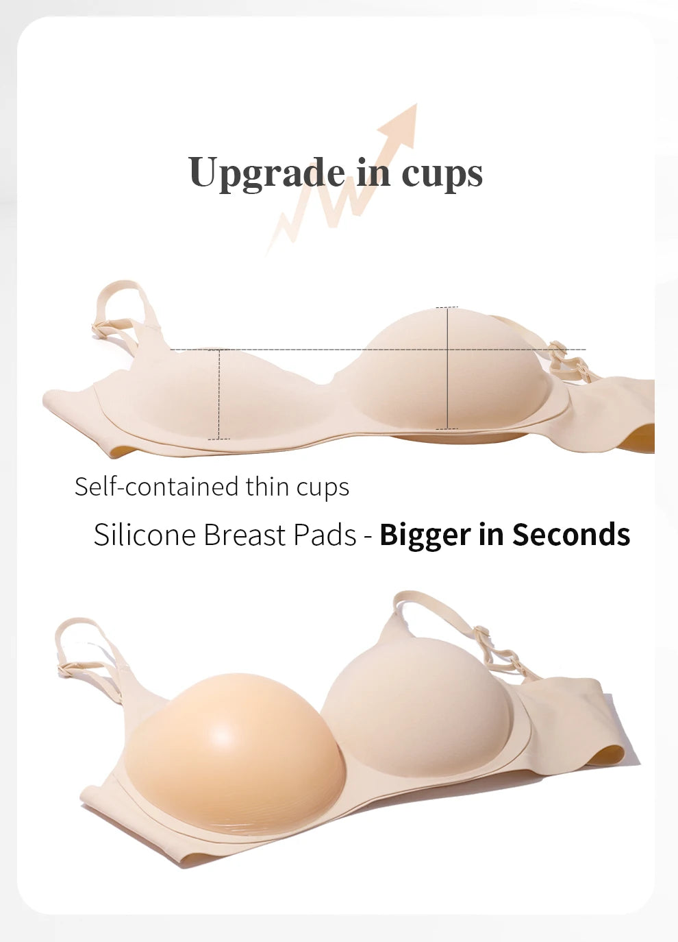 LERVANLA Silicone Breasts Pads Forms Pads Chest Women's Fake Boobs Enhancement Magnify Underwear 2-in-1Breast Becomes Big