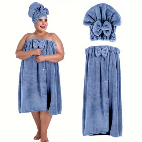 Womens Wrap Towel with Hair Towel Bath Towel Wrap Shower Dress Towel Spa Wraps for Women's Bathrobe
