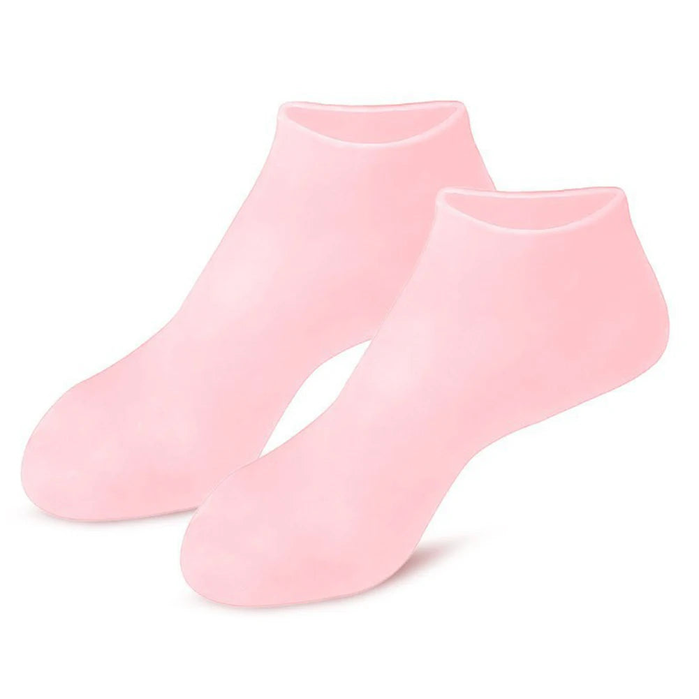 1Pair Silicone Moisturizing Socks Anti Cracking Silicone Exfoliating Socks Anti-Slip Foot Care Tools