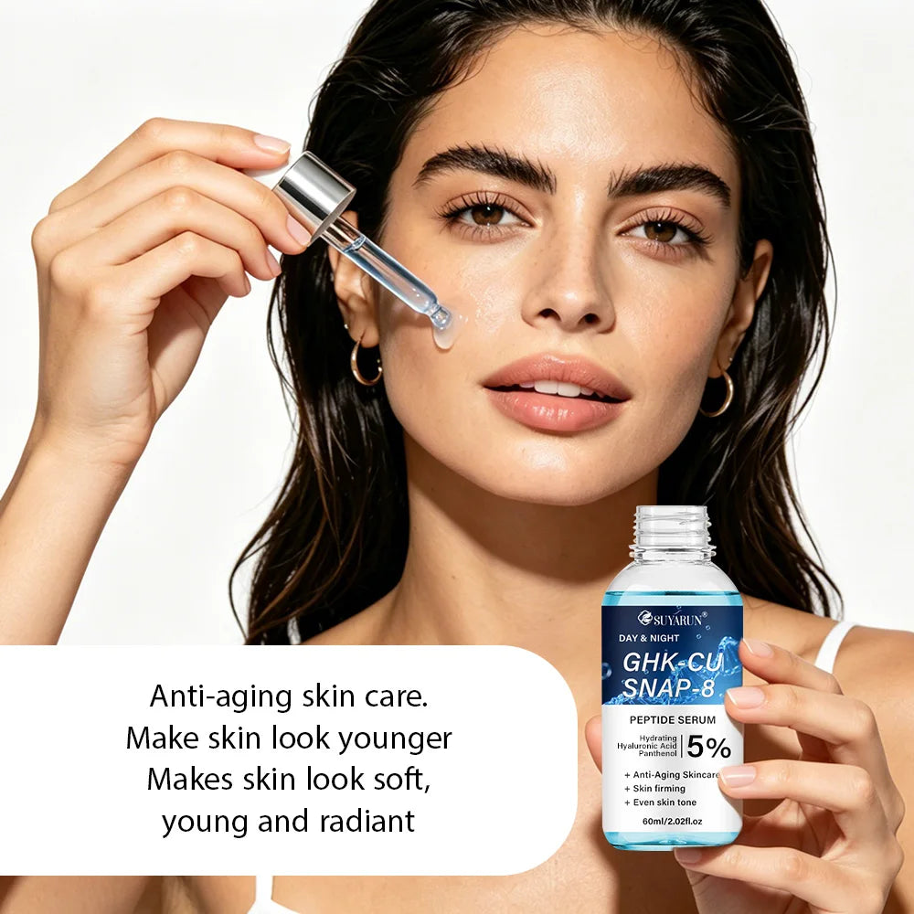 SUYARUN Anti-Aging Peptide Serum | GHK-Cu & SNAP-8 Formula for Day & Night Firming Treatment.