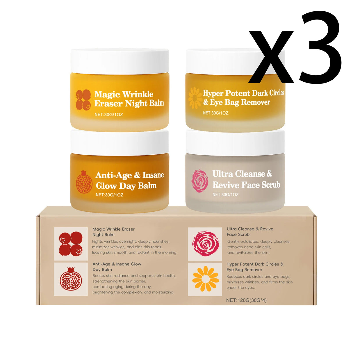 Day Night Skincare Set Moisturizing Repair Skin Barrier Brightening Facial Skins Multi Functional Skincare Eye Face Care Combov