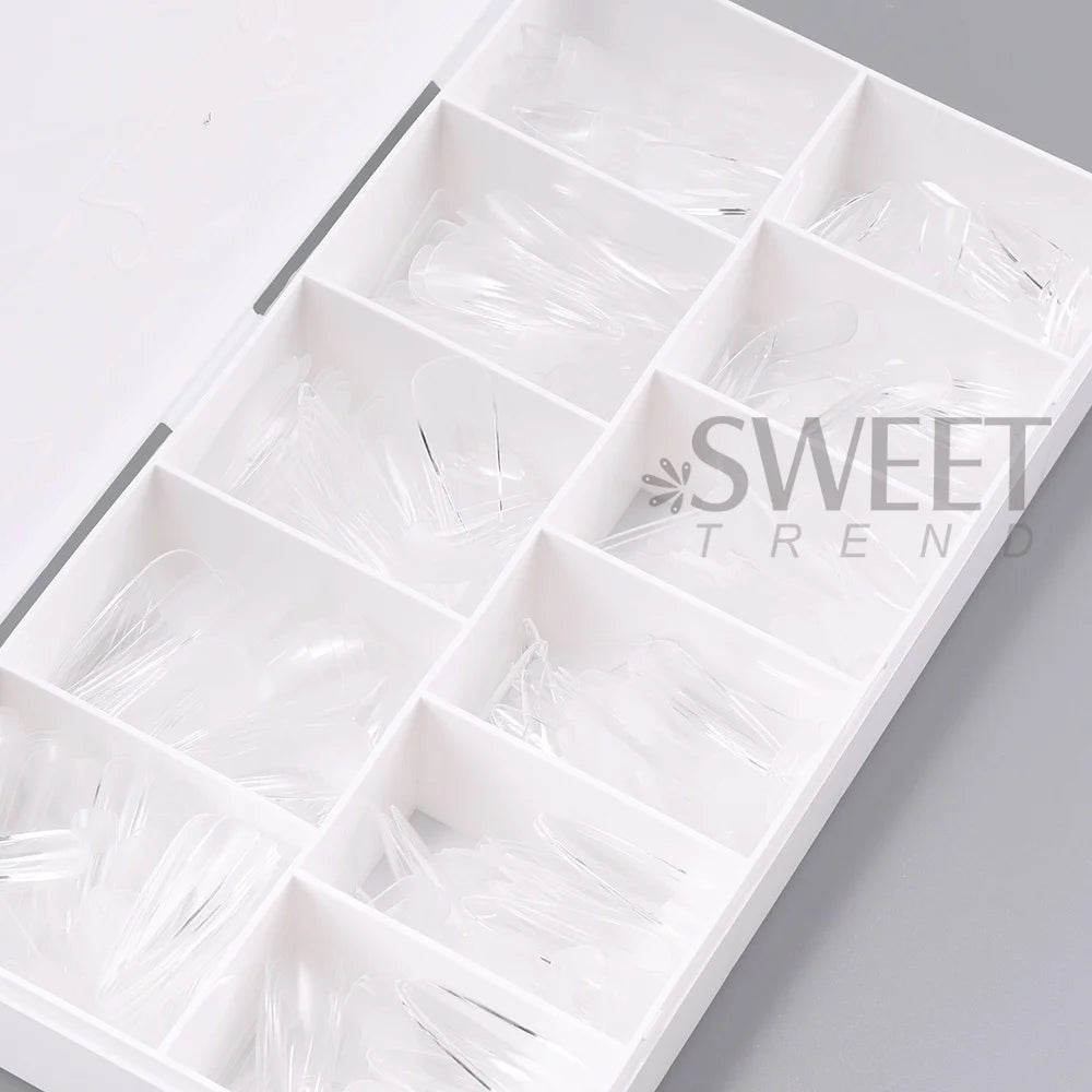 550pcs Soft Gel Nail Tips Medium Short Almond Coffin Full Cover Matte Extension Tool Acrylic Press on Nail French Manicure Decor