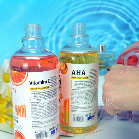 500ML Vitamin C AHA HYALURONIC& NICOTINAMIDE Face Serum Moisturizing Lightening Body Cream