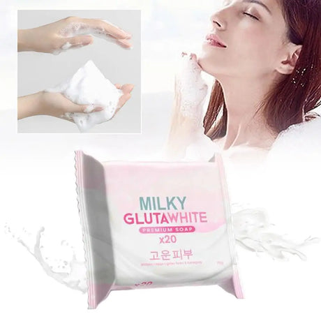 1-10PCS Korean MILKY GLUTAWHITE Premium Soap 70g Deep Cleansing Nourishing Rich Foam Soap Efficient Body Face Cleansing Care