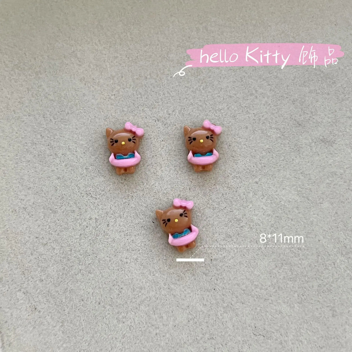 50Pcs/Pack Potdemiel cat Trendy Nail Charms - Cute Resin Cat Nail Art, Press-On Nail Decor for Kawaii Manicures