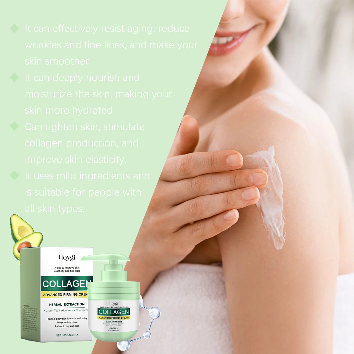 Collagen Body Cream Firming Fade Fine Lines Wrinkle Dark Spots Repairing Drying Body Brightening Moisturizing Cream Skin Care