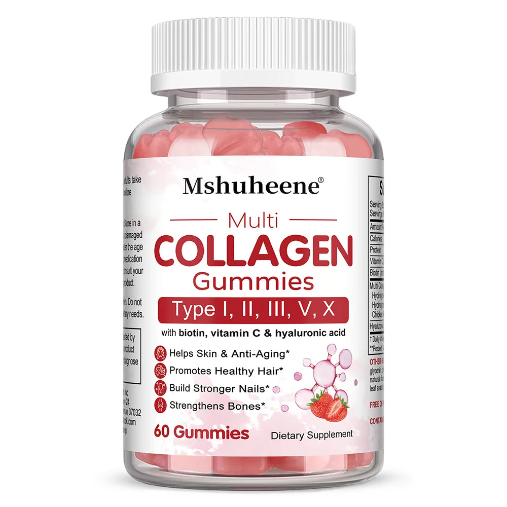 Collagen Complex Gummies, with Biotin & Vitamin C, Supports Skin, Hair, Nail, Joint Wellness, Gut Health & Digestion, Anti-Aging