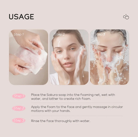 LAIKOU Sakura Facial Body Whitening Soap Reduces Acne Dark Spot Deep Cleaning Cutin For Face Body Skin Care 90g 