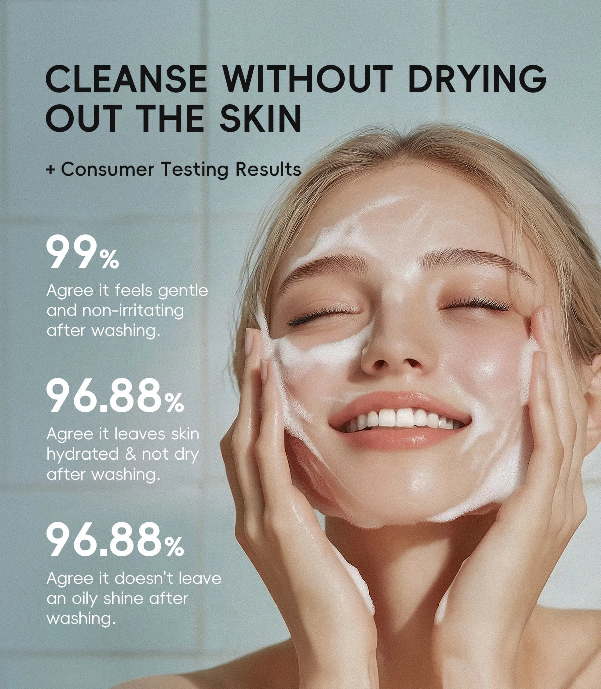 Quiyum 8X H2O AquaVitalize Facial Cleanser 100g Gentle Daily Cleansing Oil Control Refreshing Face Wash for All Skin Types