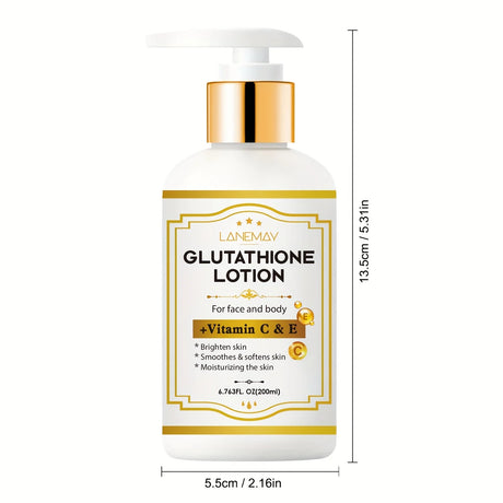 Glutathione Lotion with Vitamin C&E - Brightening, Hydrating & Face & Body Moisturizer for Dry, Cracked Light Beige,Paraben-Free
